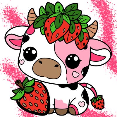 cute strawberry cow