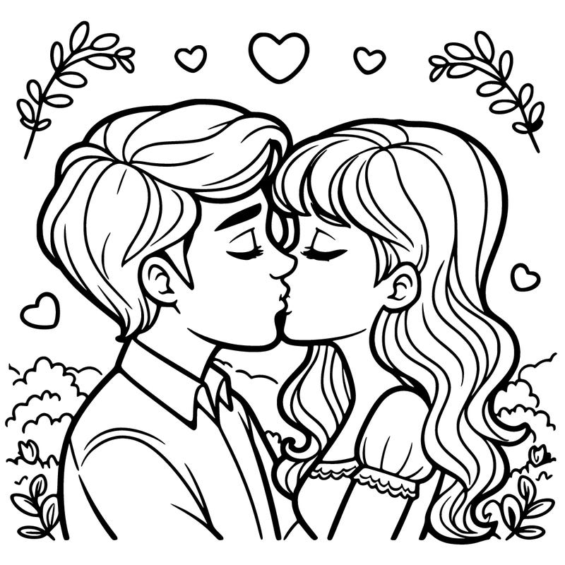 man and woman kissing