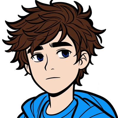 teen boy with messy hair