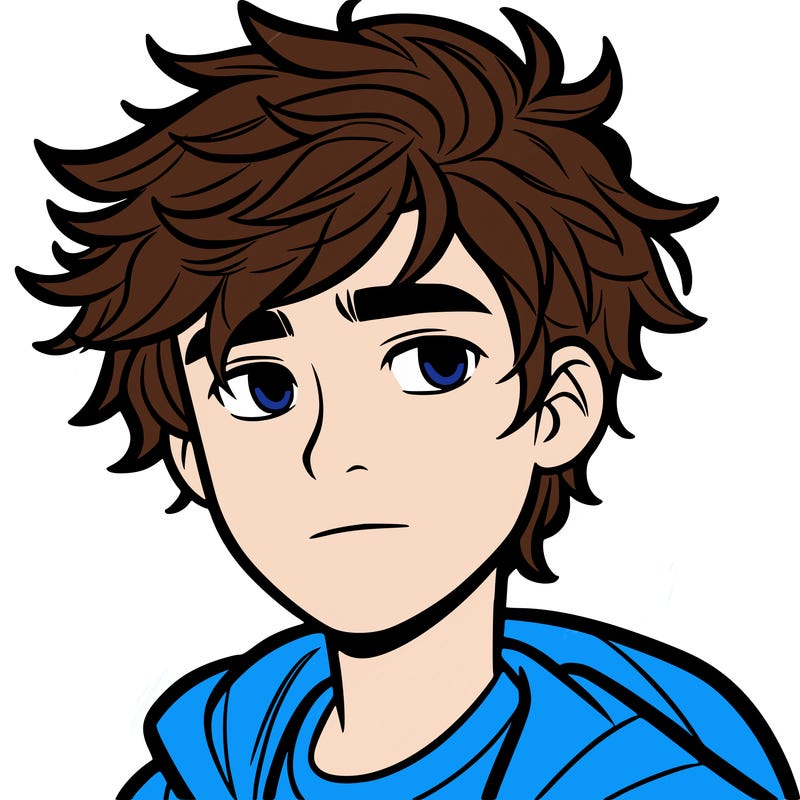 teen boy with messy hair