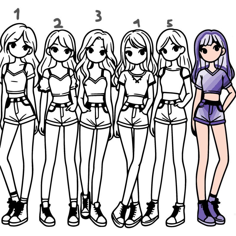 a group of girls wearing crop tops and shorts