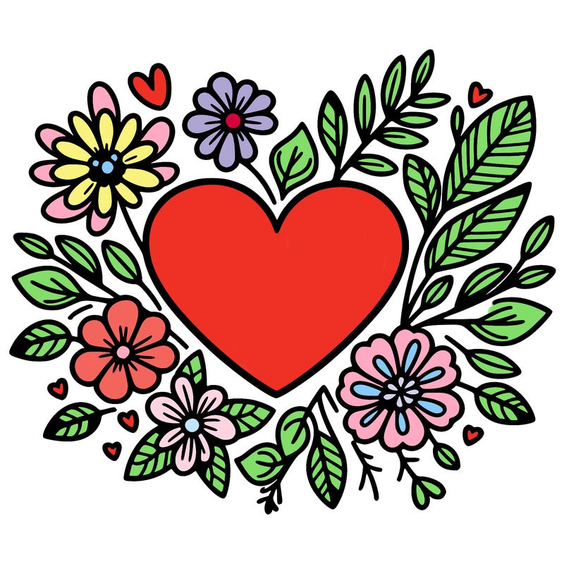 heart with flowers