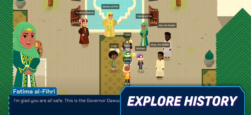 Time Hoppers - Time Hoppers gameplay featuring Fatima al-Fihri and historical figures from the Silk Road Golden Age