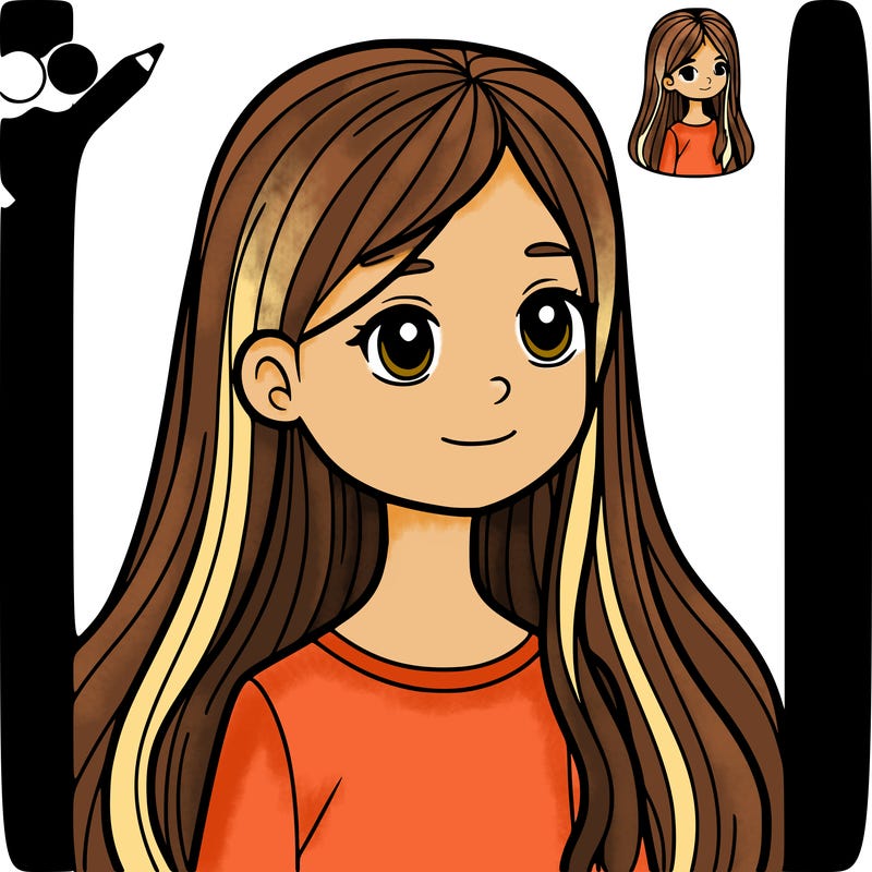 a 12 year old girl with long hair