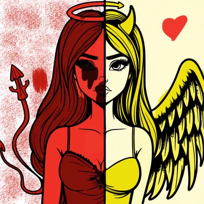 devil vs angel realistic girl