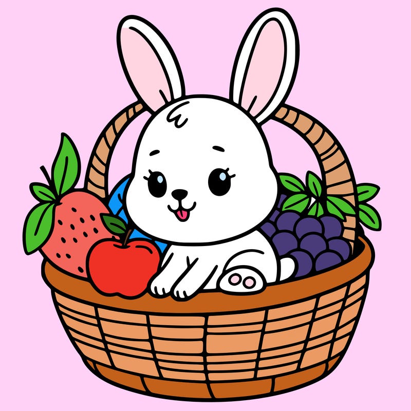 bunny in a fruit basket