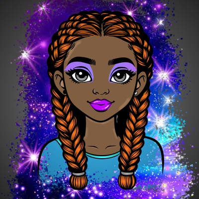 realistic girl with braids