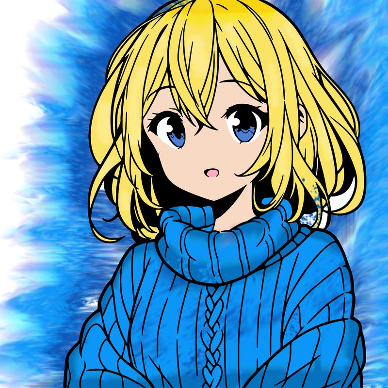 anime girl with sweater