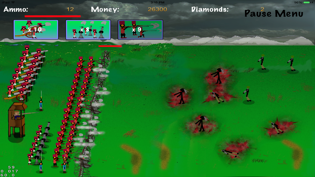 Final Stand: Waterloo - Pantalla de juego de Final Stand Waterloo mostrando soldados británicos defendiendo una barricada contra oleadas de zombis.