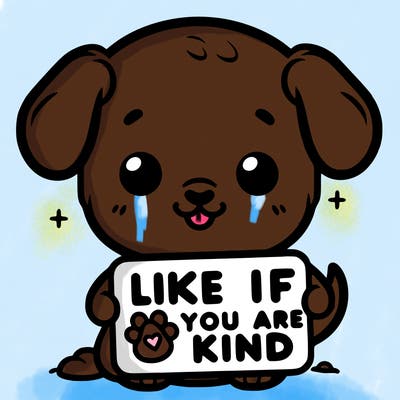 make a sign that says like if you are kind with a cute little dog