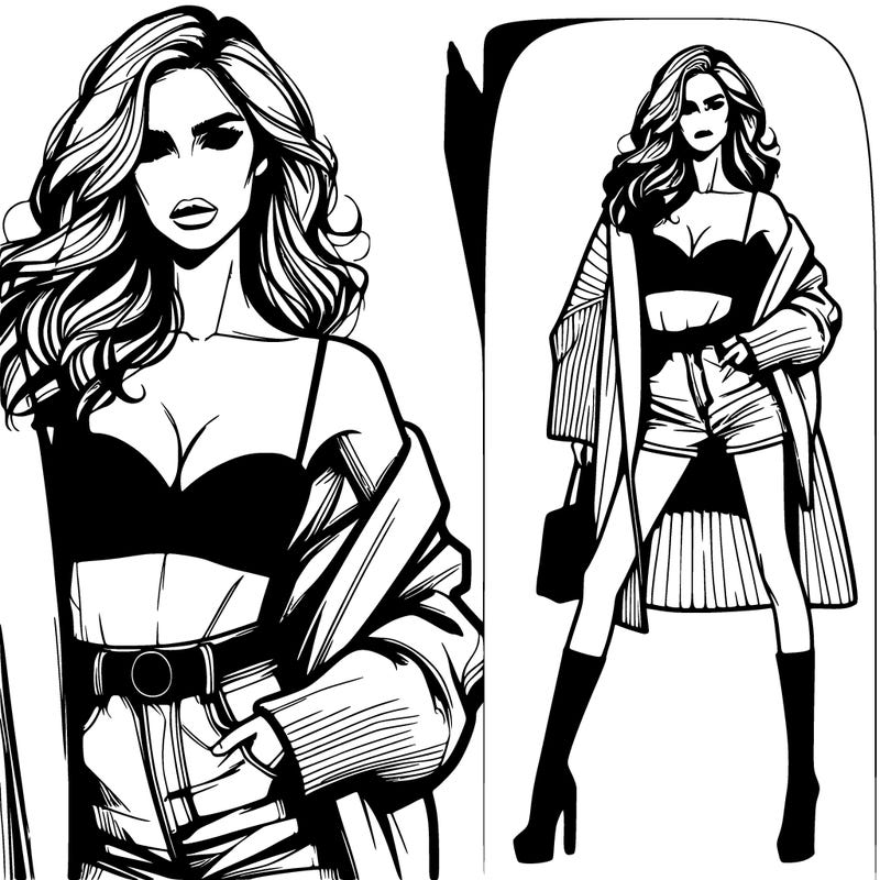 realistic fashion model emil posing