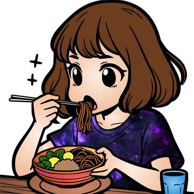 a girl eating food