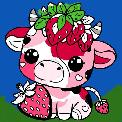 cute strawberry cow