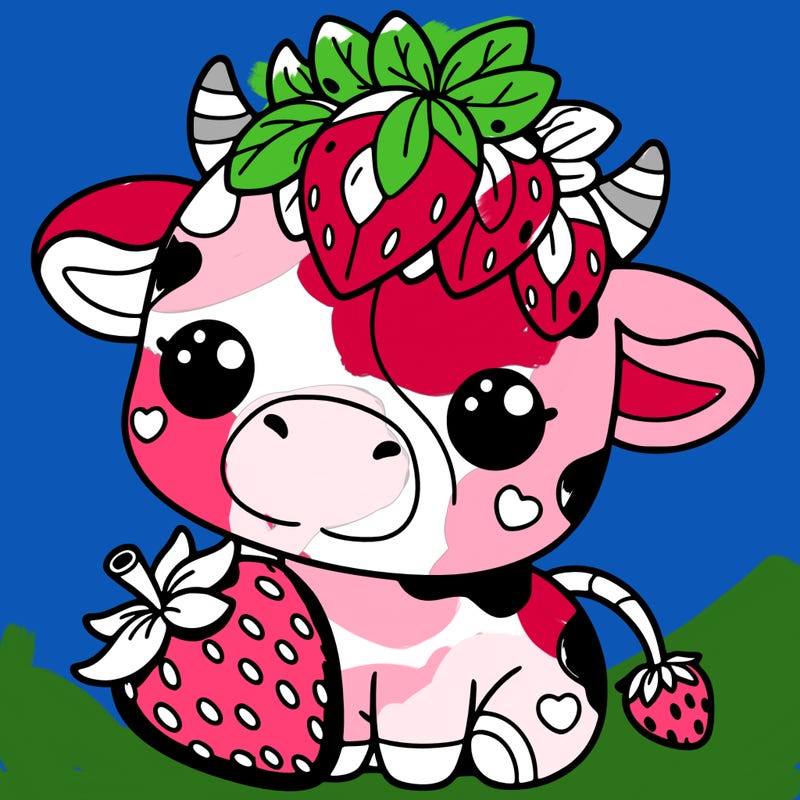cute strawberry cow