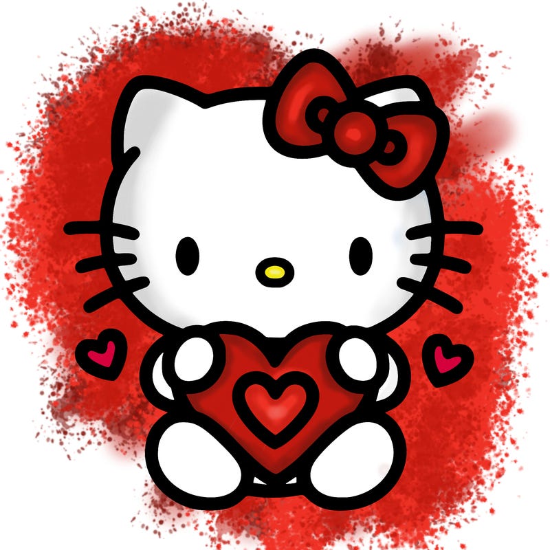 cute hello kitty with heart