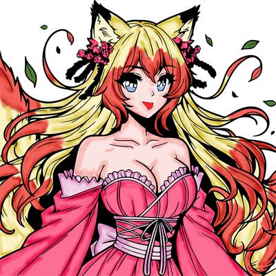 manga character and beauty woman woolf