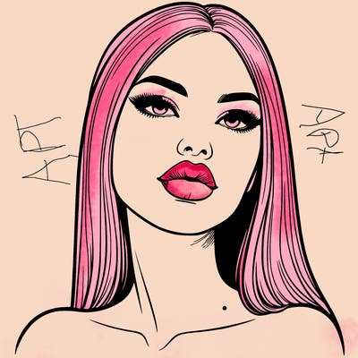 realistic woman with full lips