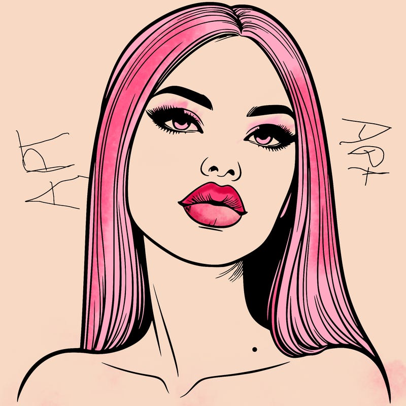 realistic woman with full lips