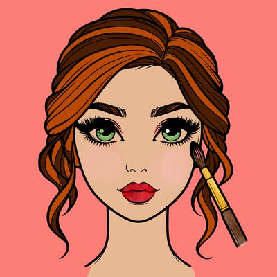 realistic person with makeup