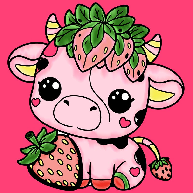 cute strawberry cow