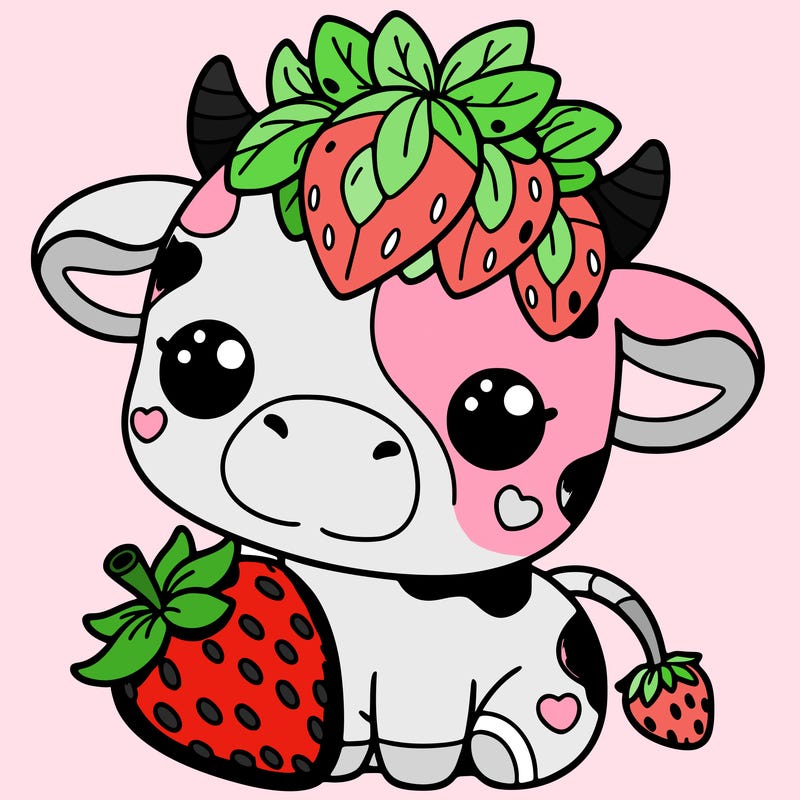 cute strawberry cow