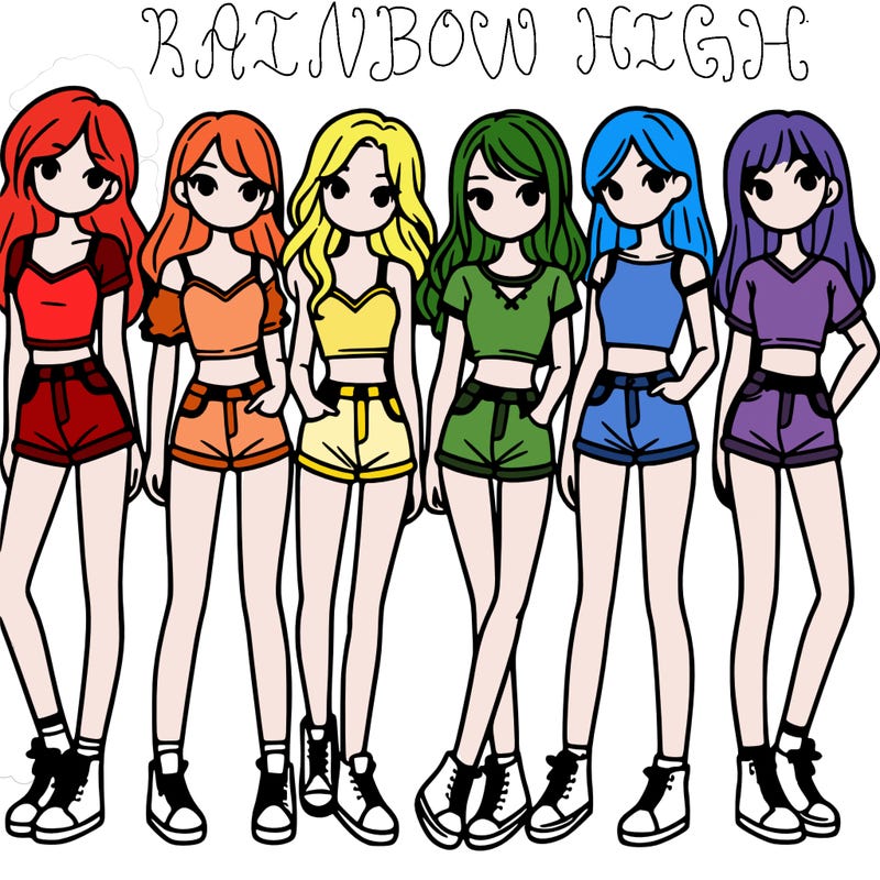 a group of girls wearing crop tops and shorts
