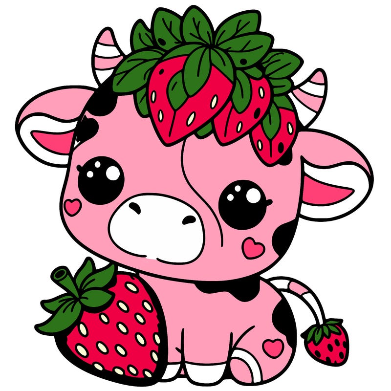 cute strawberry cow