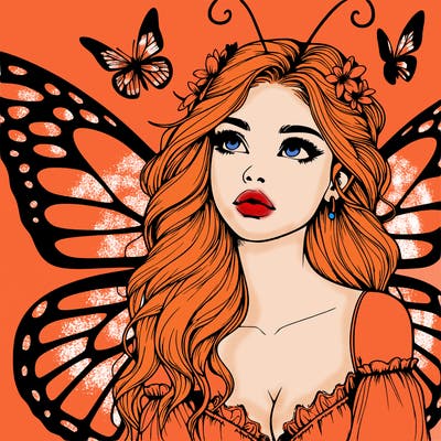 butterfly fairy realistic girl