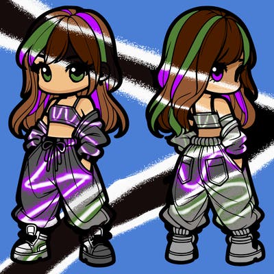 girl in crop top and baggy pants