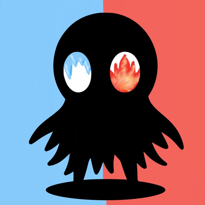 shadow with white eyes