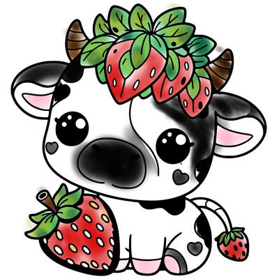 cute strawberry cow