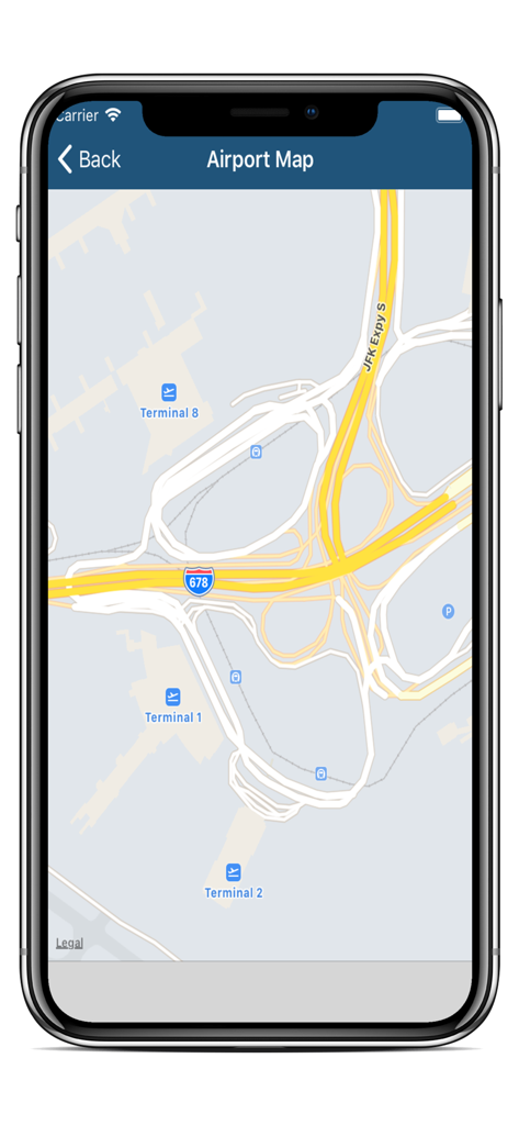 Tokyo Narita Airport: Flights - ターミナル位置と道路レイアウトを示す空港マップ