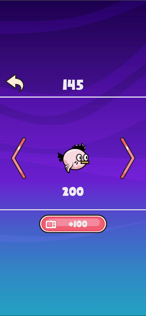 Balloon pop party - Character selection screen featuring a pink bird in the Balloon pop party app