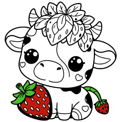 cute strawberry cow