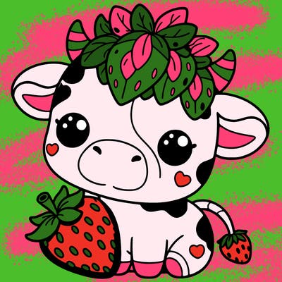 cute strawberry cow