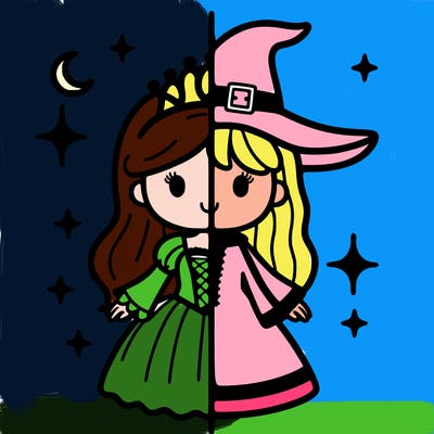 split princess and witch