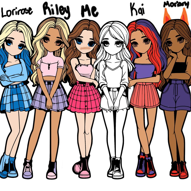 a group of girls realistic