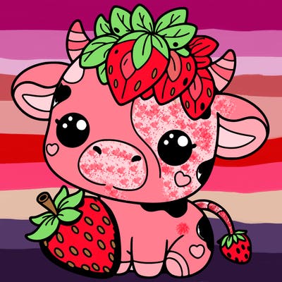 cute strawberry cow