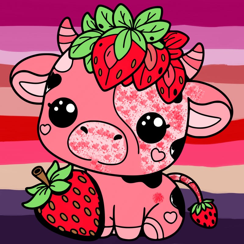 cute strawberry cow