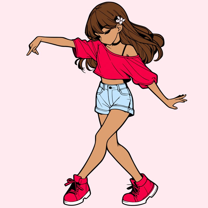 realistic girl danceing