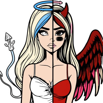 devil vs angel realistic girl