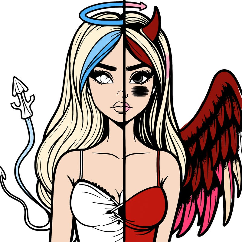 devil vs angel realistic girl