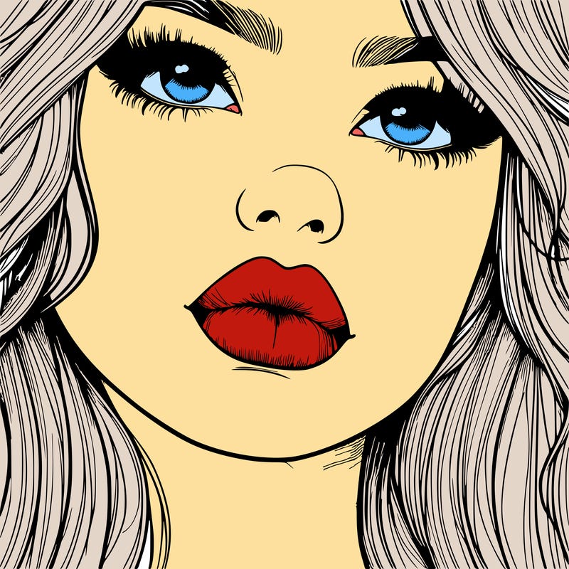 really realistic girl with lips