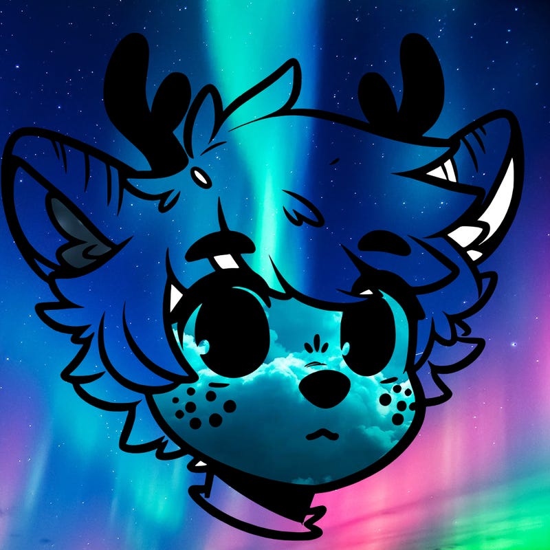 a humanoid deer with soft fluffy ears