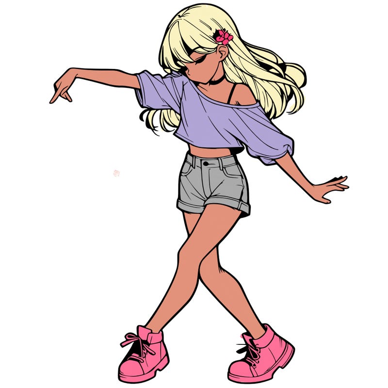realistic girl danceing