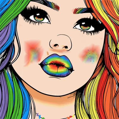 really realistic girl with lips