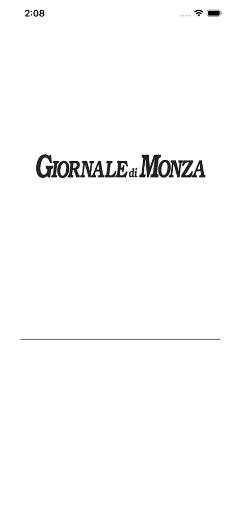 Il Giornale di Monza Digitale - Schermata di avvio dell'app Il Giornale di Monza Digitale con il logo del quotidiano