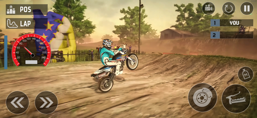Wheelie Dirt Bike Racing Game - ダートレーストラックでウィーリーをするモトクロスライダー