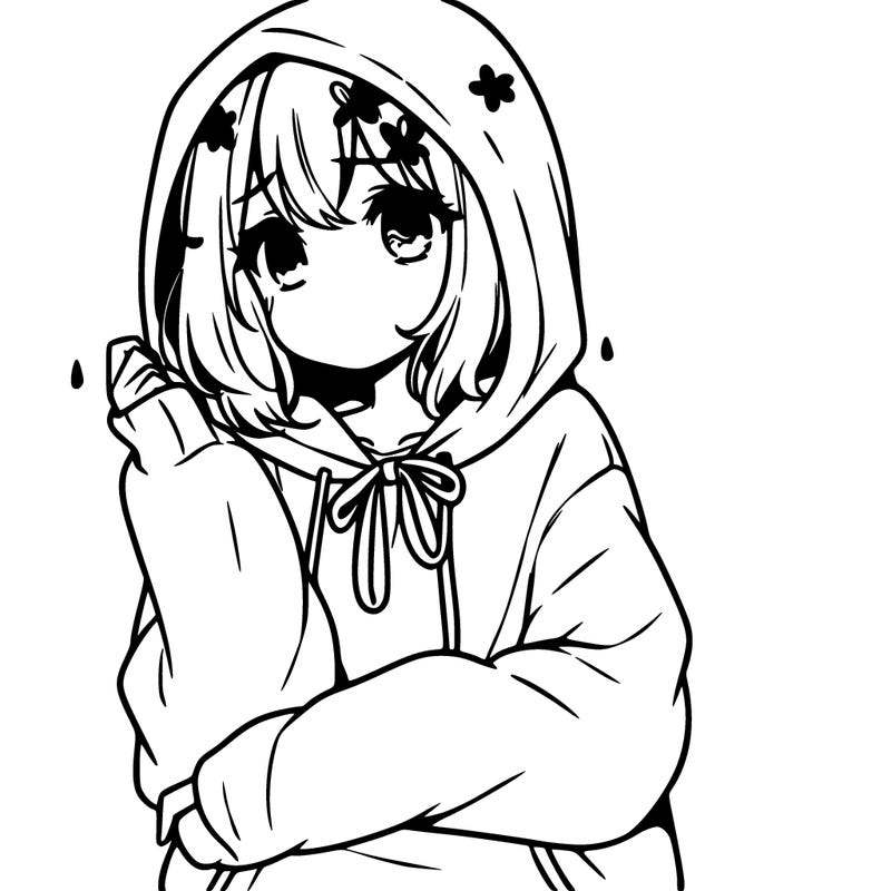 girl with a sad hoodie