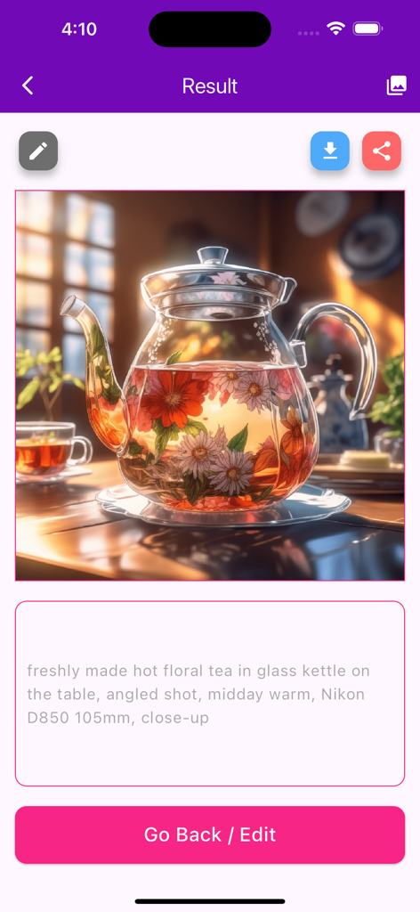 Imagine AI 생성 이미지, 유리 주전자에 담긴 꽃차